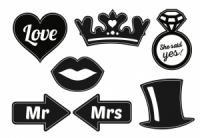 Downloadable photo booth props for wedding